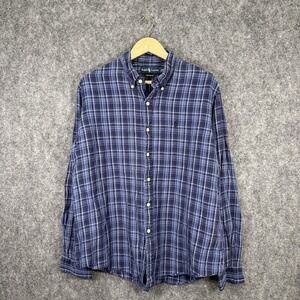 Polo Ralph Lauren Custom Fit‎ Shirt Mens XL Blue Plaid Long Sleeve